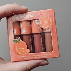 Dragon Ranee Liquid Lipstick Set ORANGE ~ Set of 4 ~ NEW